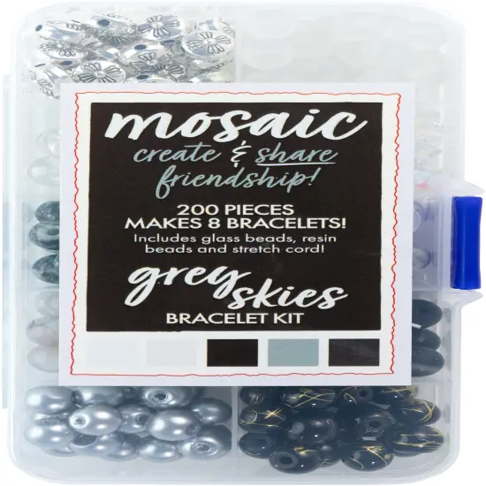 CousinDIY Mosaic Bracelet Kit-Grey Skies {2}