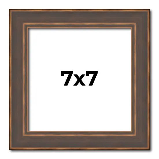 Square Elegant Brown Picture Frame - UV Acrylic, Foam Board Backing, Hanging Hardware {1}