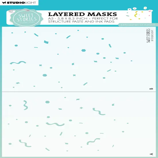 Studio Light Sweet Stories 8.25"X5.83" Stencil-Nr. 273, Exploding Confetti {1}