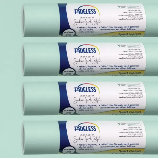 Schoolgirl Style Bulletin Board Paper, 48" x 12', Mint to Be, 4 Rolls {1}
