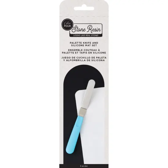 American Crafts Color Pour Stone Resin Tools 2/Pkg-Palette Knife And Silicone Mat {1}