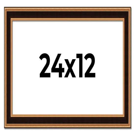 Panoramic Weathered Gold Picture Frame - UV Acrylic, Foam Board Backing, Hanging Hardware {1}