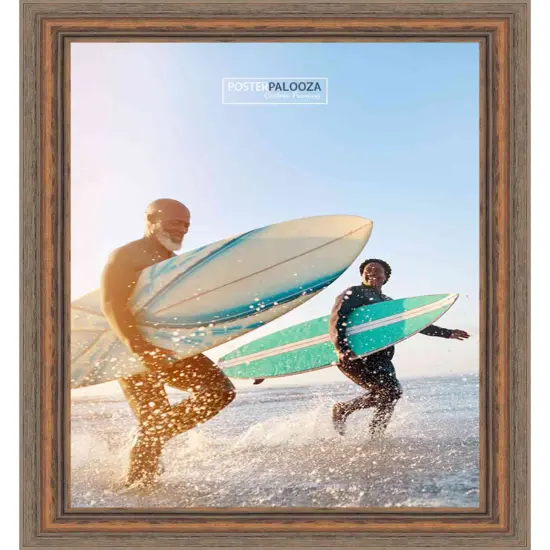 Panoramic Deco Brown Picture Frame - UV Acrylic, Foam Board Backing, Hanging Hardware {4}