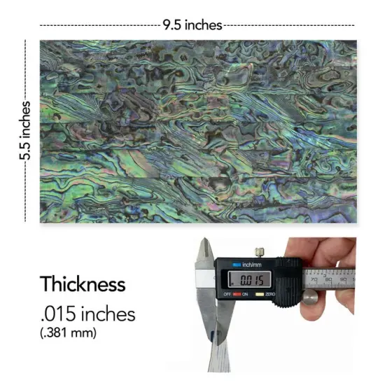 Shell Veneer, 5.5 x 9.5 inches | WMOP, BMOP, Abalone | Includes 3M Adhesive Sheet for Application, Great for Inlay Projects Flexible Abalone {2}