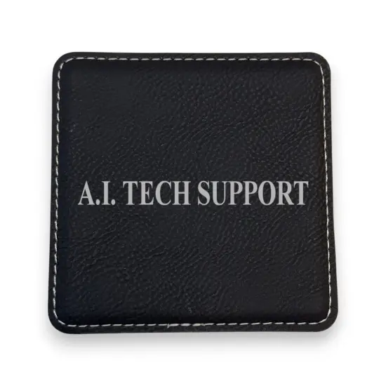 Coaster - A.I. Tech Support - SET OF 2 - Leather or Stitched Cork Stitched Cork/Black {5}