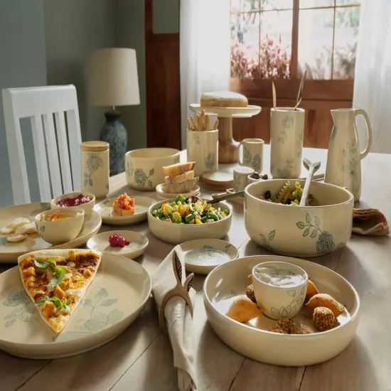 Handcrafted Ceramic Chip and Dip Bowl &ndash; Stylish Serving Bowl for Parties & Gatherings {4}