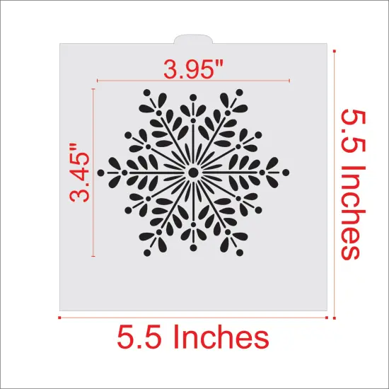 Retro Snowflake Cookie & Craft Stencil | CM042 by Designer Stencils | Cookie Decorating Tools | Baking Stencils for Royal Icing, Airbrush, Dusting Powder | Craft Stencils for Canvas, Paper, Wood | Reusable Food Grade Stencil {2}
