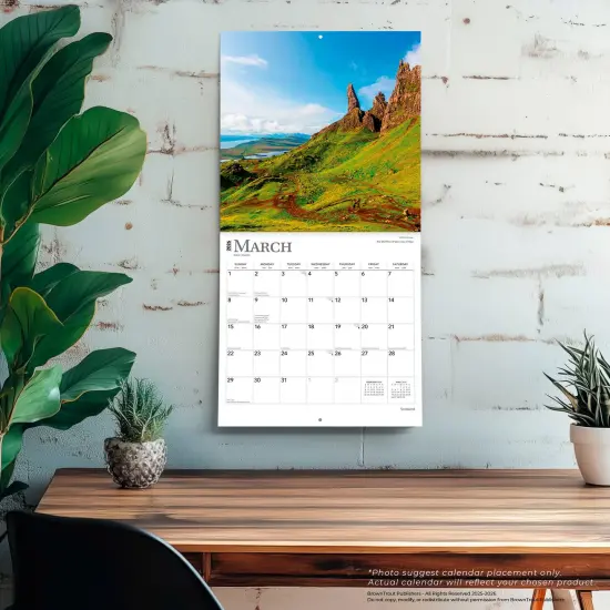 Scotland | 2026 12 x 24 Inch (Hanging) Monthly Square Wall Calendar | Plastic-Free {5}