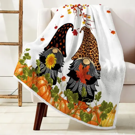 Fall Gnome Blanket Super Soft 50x60 Inches {2}