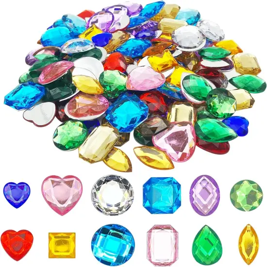 120 Pcs Rhinestone Jewels for Crafting Stick-On Gems {1}