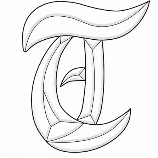 4-5/8" x 5-1/4" Exquisite Clear Glass Letter T Bevel Cluster BLT {1}