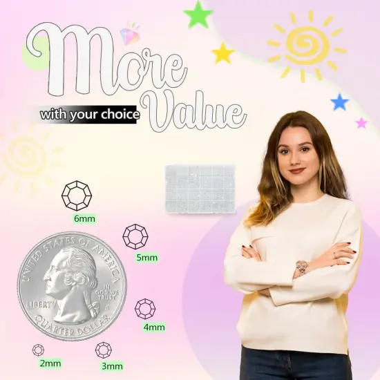 Transparent Clear Flatback Resin Rhinestones with Glue (2mm-6mm) {3}