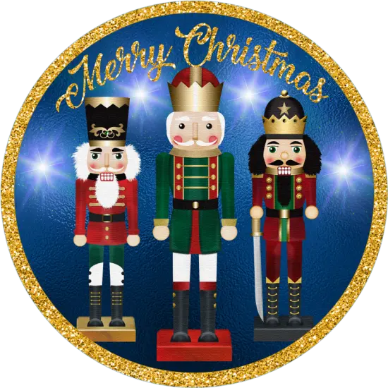 Blue Nutcracker Merry Christmas Sign {2}