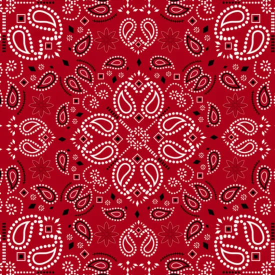 Bandana Handkerchief Red Anti-Pill Premium Fleece Fabric | By The Yard {1}