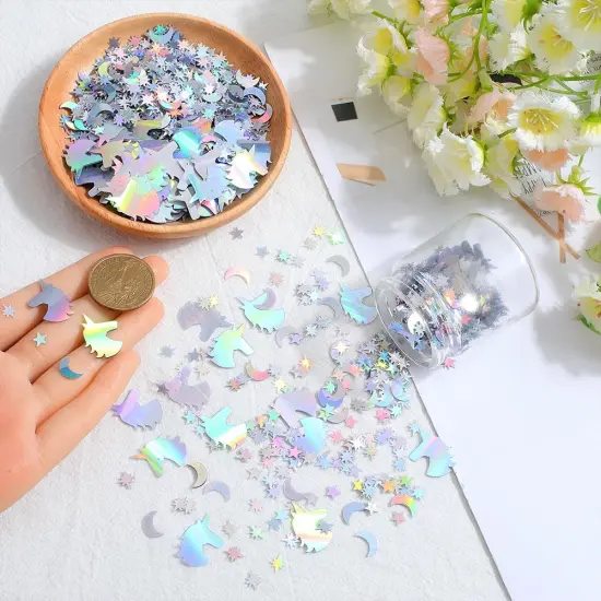 60~70G Star Moon Glitter Unicorn Confetti {2}