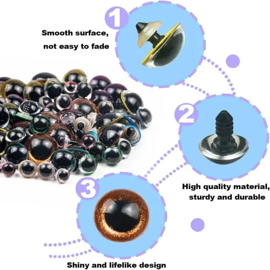 80 Pieces Safety Eyes - 10-24mm (8 Sizes and Colors) {4}