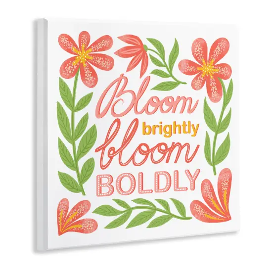 Stupell Industries Bloom Brightly Flower Border Wall Plaque Art Design by Martina Pavlova {3}
