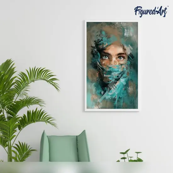 Figured'Art Paint by Numbers Kit for Adults with Frame Beautiful Eyes 16"x20" - Craft Art Painting DIY Kit Canvas Already Stretched on a Wooden Frame {4}