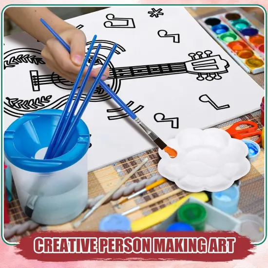 96 Pcs 12 Sets Pre Drawn Canvas Kit for Painting Craft Sip and Paint Kit for Adults 8 x 10 Inches(Retro) {4}