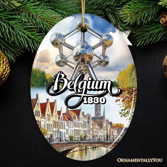 Charming Belgium Christmas Ornament, Iconic Landmarks and Cultural Heritage Gift for Travel Lovers {5}