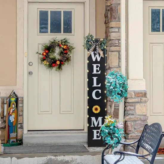 Welcome Sign for Front Porch (Black) {4}