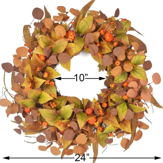 24 Inch Artificial Fall Wreath {4}