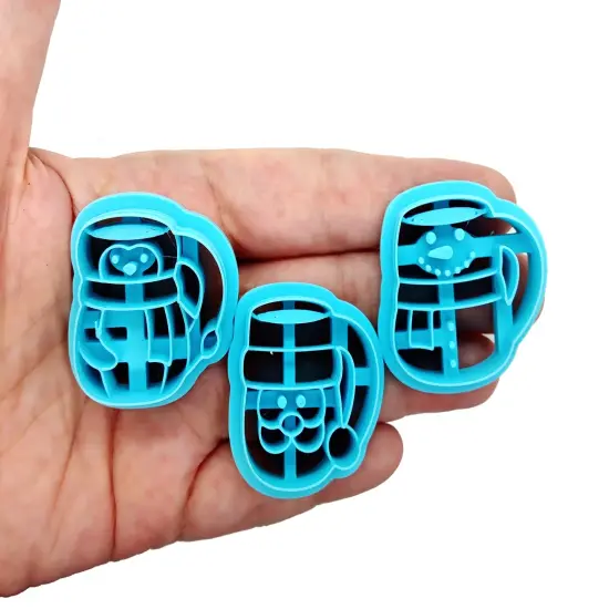 Winter Mug Clay Cutter Set, 3 pc, Santa Claus Penguin & Snowman, Adorabilities {2}