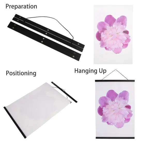 Magnetic Poster Hanger Frame, 16x24 16x22 16x20 Poster Frame 16 Inch Wide Magnetic Poster Hanger Frame,16",Black,1Pack {5}