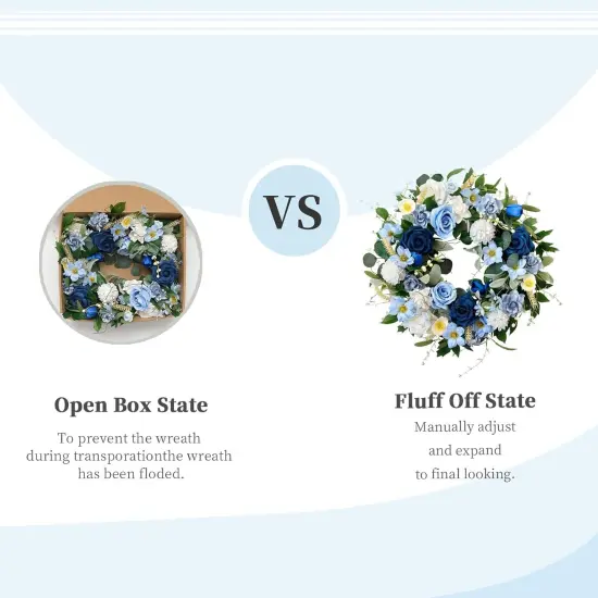 22 Inch Spring/Summer Floral Wreaths for Front Door,Artificial Decoration Wreath with Rose Dahlia Hydrangea {4}