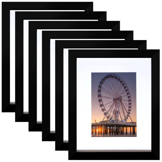 BESCRCL 8x10 Picture Frame Black Set of 6, Display Pictures 5x7 with Mat or 8x10 Without Mat for Wall Mounting or TableTop {1}