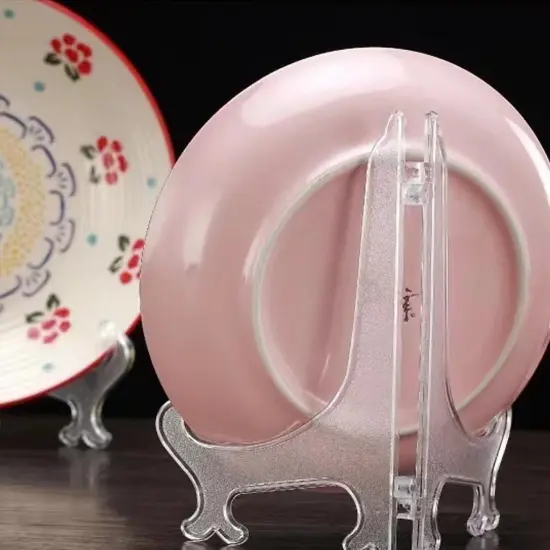 12 Pack 6 Inch Clear Plastic Easels or Stand/Plate Holders to Display Pictures or Other Items at Weddings, Plate Stands for Home Decoration, Birthdays, Tables {2}