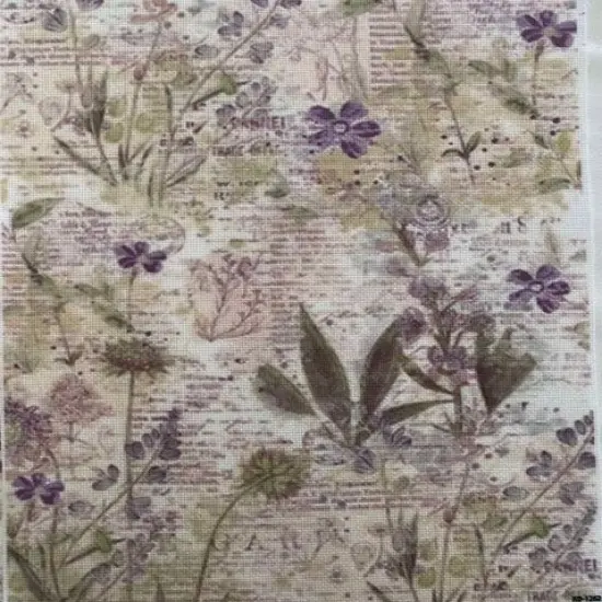 Lavender Harmony Designer Printed AIDA Fabric. Canvas for embroidery with an applied backgroundKF-1262A {1}