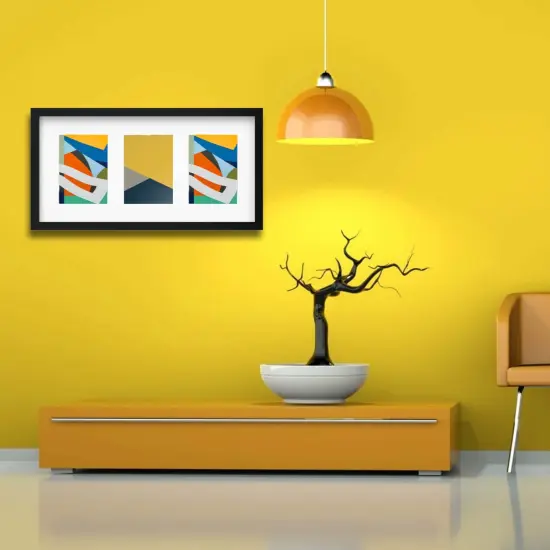 Black Frame for 3 Pictures, 21&frac34;x11" &ndash; Horizontal/Vertical, Easy No-Nail Hanging! {3}