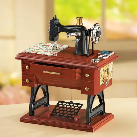 Collections Etc Antique Sewing Machine Music Box {1}