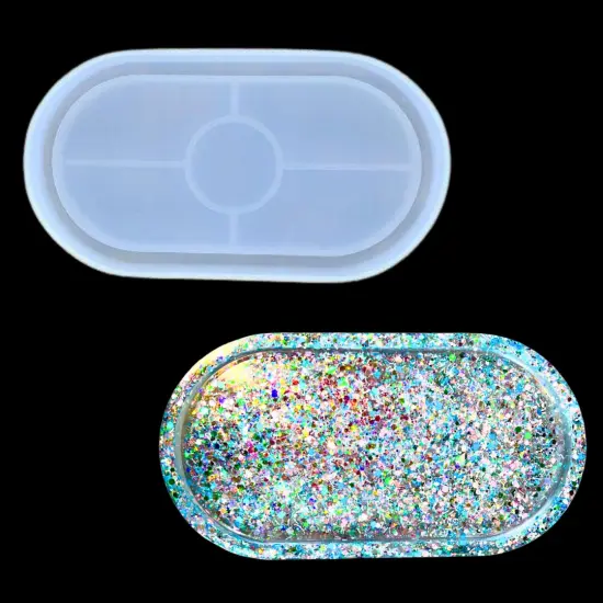 Oval Trinket Dish Transparent Silicone Mold {1}