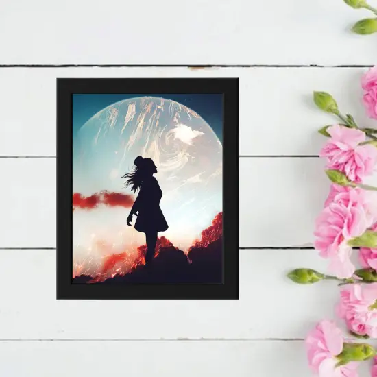 8x10" Black Frame with Plastic Front Protection &ndash; For Hanging or Standing, Compatible with ALFTA Adhesive Hook {3}