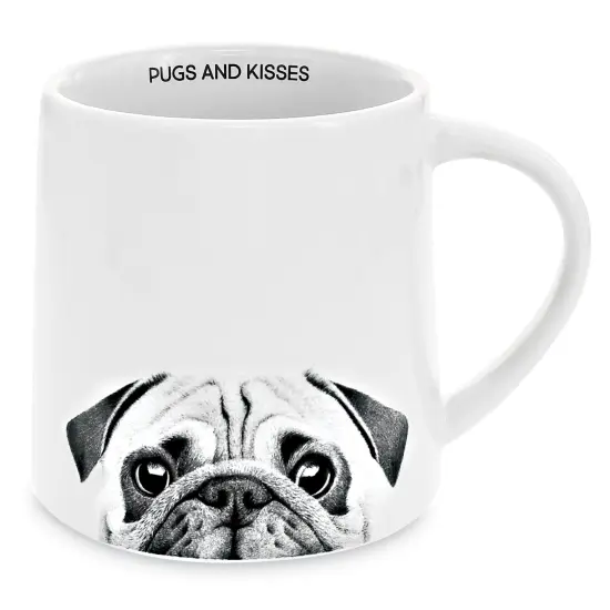 Collections Etc Adorable Pugs and Kisses Stoneware 17 oz. Mug {2}