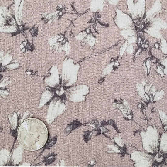 1 Yard Lightweight Rose Dust 50/52" Wide Crepon for Dresses & Skirts Coral Rayon Crinkle Fabric {2}
