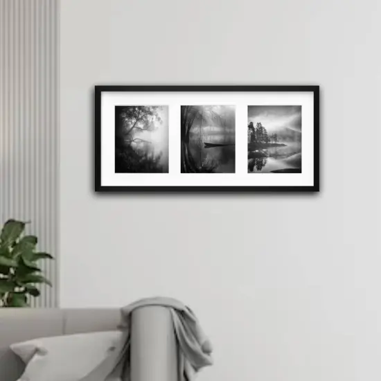 Black Frame for 3 Pictures, 30x13&frac34;" &ndash; Deep Display, No-Nail Hanging, Horizontal/Vertical! {5}