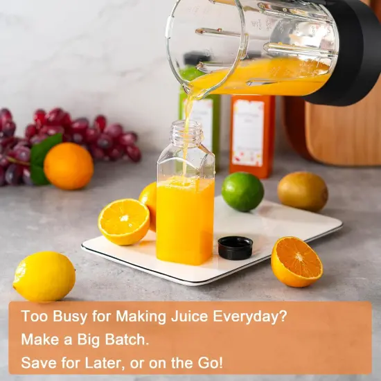 Juice Bottles with Caps, Juice Containers - with 10Pcs Labels & Bottle Brush {4}