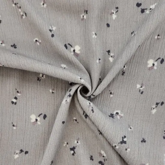 1 Yard Silver Rayon Crinkle Apparel Fabric Lightweight & Drapey, 50/52" Width {2}