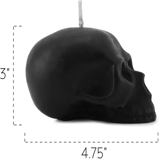 Black Large Skull Candle 4.75x3in Decorative Themed Decor {7}