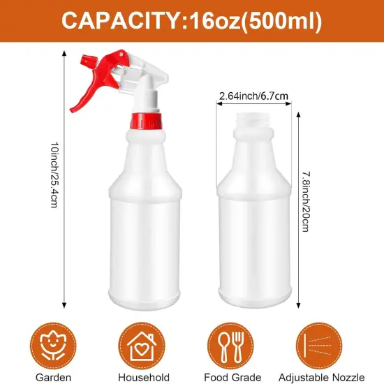 12 Pcs 16 Oz Plastic Spray Bottle - Original (Red) {2}