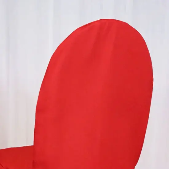 Red Banquet Chair Cover, Stretch Polyester Slipcover for Weddings & Events {3}
