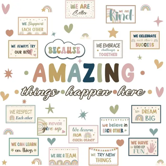 62 Pcs Classroom Boho Bulletin Board Decorations {1}