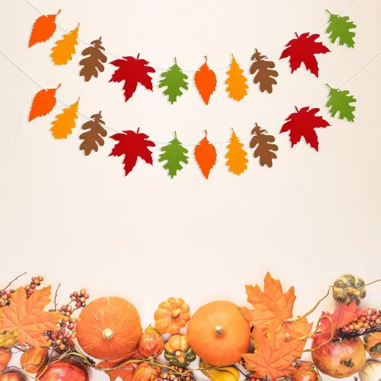 Felt Fall Maple Leaves Garland Banner {4}
