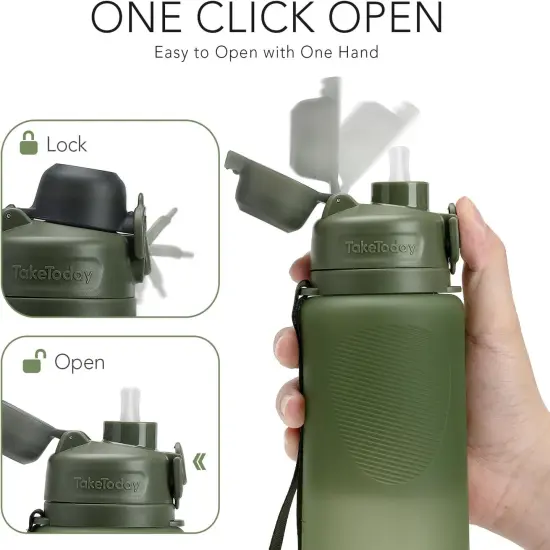 Collapsible Water Bottles 32oz -Green {4}
