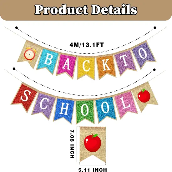 Back to School Burlap Banners Pre-Assembled {3}