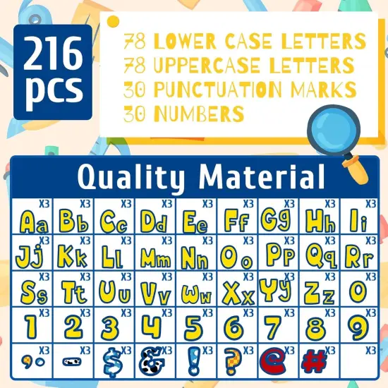 216 Pcs Cartoon Story Bulletin Board Letters for Classroom 4" Letters Combo Pack {3}