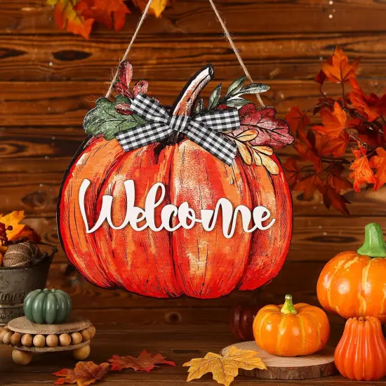 Fall Decor Pumpkin Welcome Sign (Pumpkin) {4}